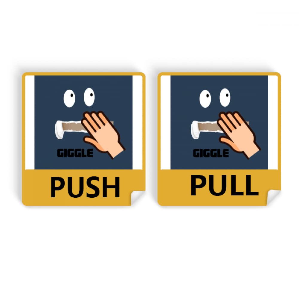 Blue Emotion Giggle Hand Cover Push Pull Door Sign Vinyl Stickers Shop