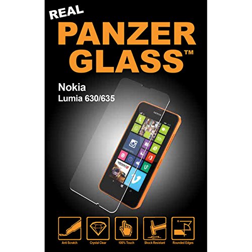 Panzer Glass PG1253 - Protector de pantalla de cristal resistente a rasguños y líquidos compatible con Nokia Lumia 630 y 635
