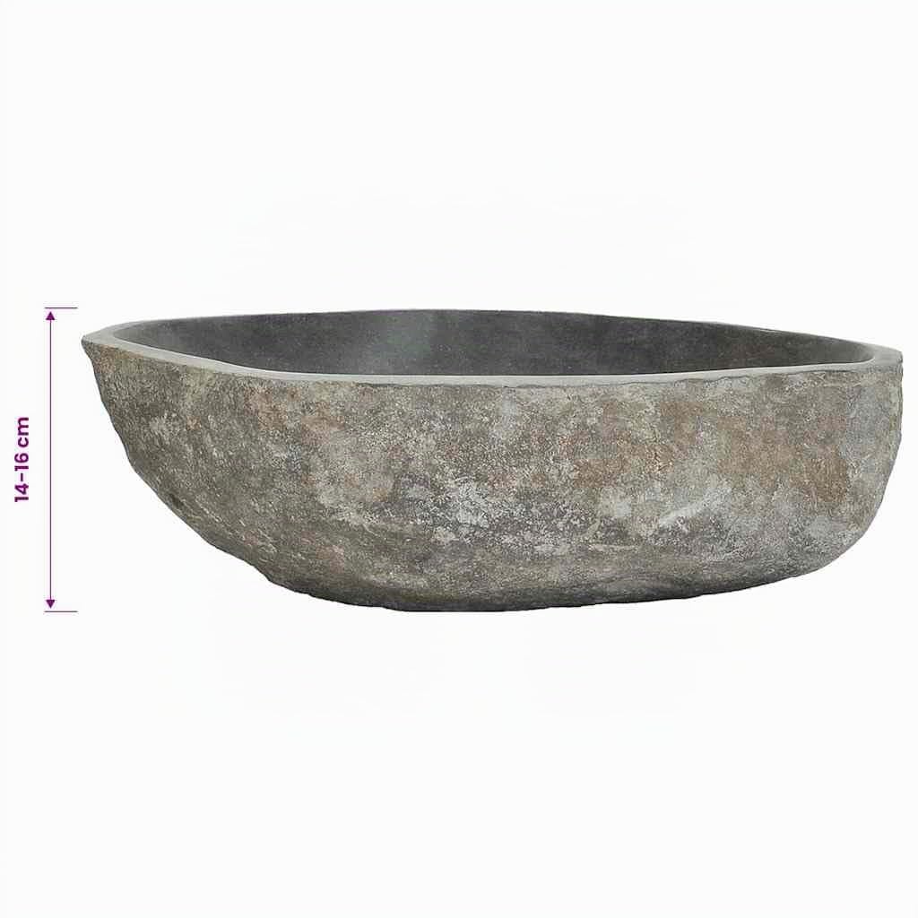 vidaXL Lavabo per Bagno, 45–53x34–41x15 cm, Pietra Naturale, Ovale, Bacino, Lavabo, Ciotola Decorativa, Lavabo in Pietra Artigianale, Mobile Bagno, Texture Naturale