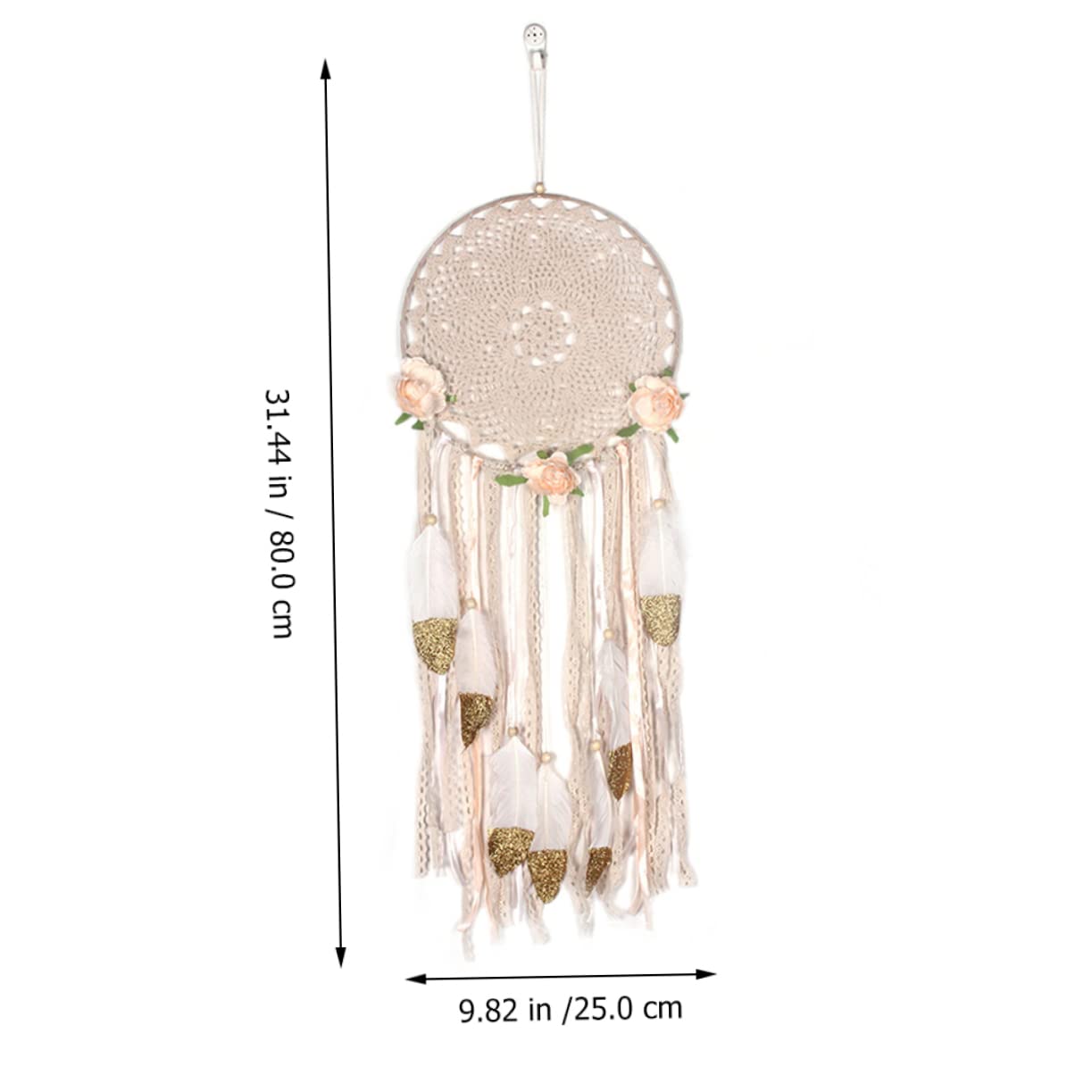 OUNONA 3 Stück -Ornament Riesig Groß Aus Korb Hängend Mini Wand Riese Gruselig Lang Decke Regenbogen Beige Federleinen