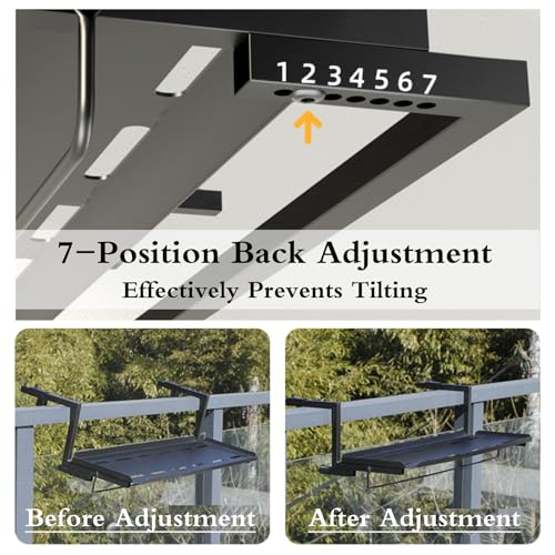 Table de balcon pliante et suspendue pour petit espace extérieur - 5