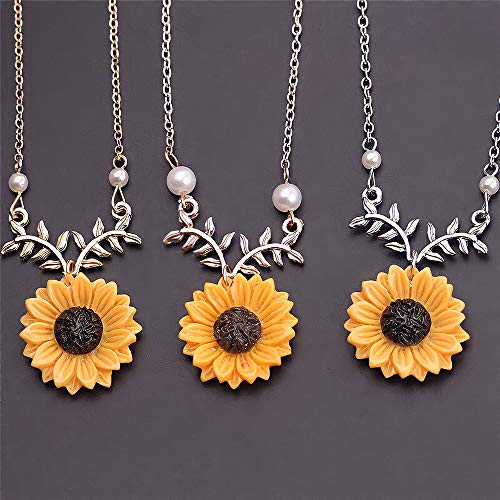 Colar de Girassol - Pingente de Girassol | Frete Grátis (Dourado)