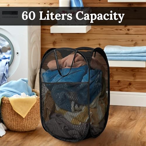 Image of Dirty Clothes Laundry Basket - Foldable Laundry Bag for Clothes (Pack of 1)