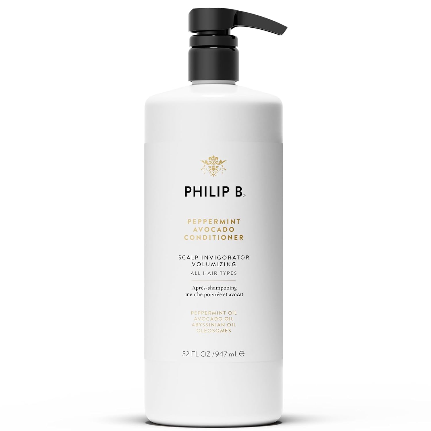 PHILIP B Peppermint Avocado Conditioner, 6 fl. oz. (178 ml) - Adds Volume to Hair While Peppermint Oil and Eucalyptus Invigorates the Scalp With a Tingly Sensation