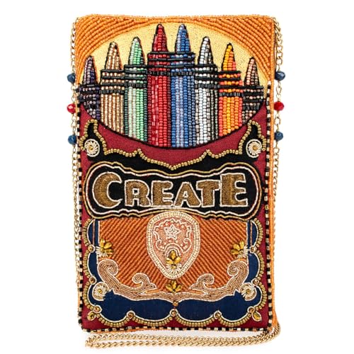 Mary Frances Create Beaded Crayon Box Crossbody Cell Phone Bag Clutch Novelty Purse for Teachers and Artists, Multicolor