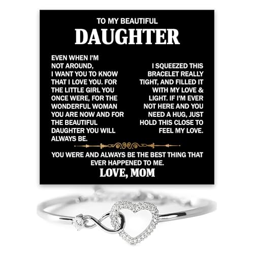 VIRAGIL Daughter Gift Bracelet Forever Love Charm Sentimental Jewelry From Mom Or Dad Thoughtful Birthday Gift Idea With Customizable Quote Card For Her