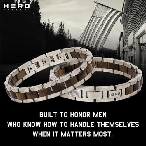 Pulsera para hombre de acero y madera miniatura 6