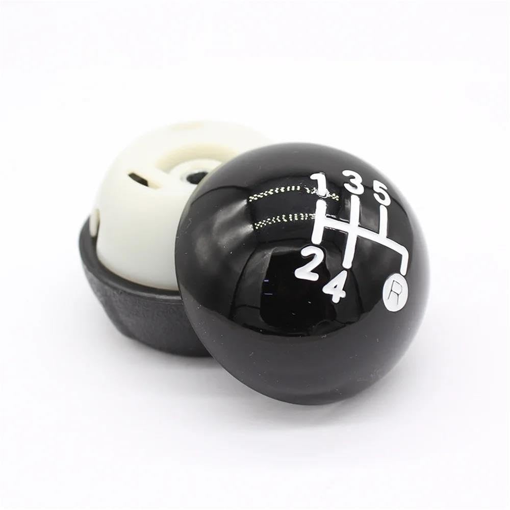 Poanbcgy Black 5 Speed Shift Ball Joint Black Silver 5 6 Speed Car Shift Knob Gear Knob For Fiat 500 500C 2012-2013 Car Styling Auto Accessories(Black 5 Speed)