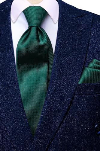 Image of Dubulle Mens Paisley Floral Silk Tie for Men Striped Necktie and Pocket Square Cufflinks Set Wedding Business