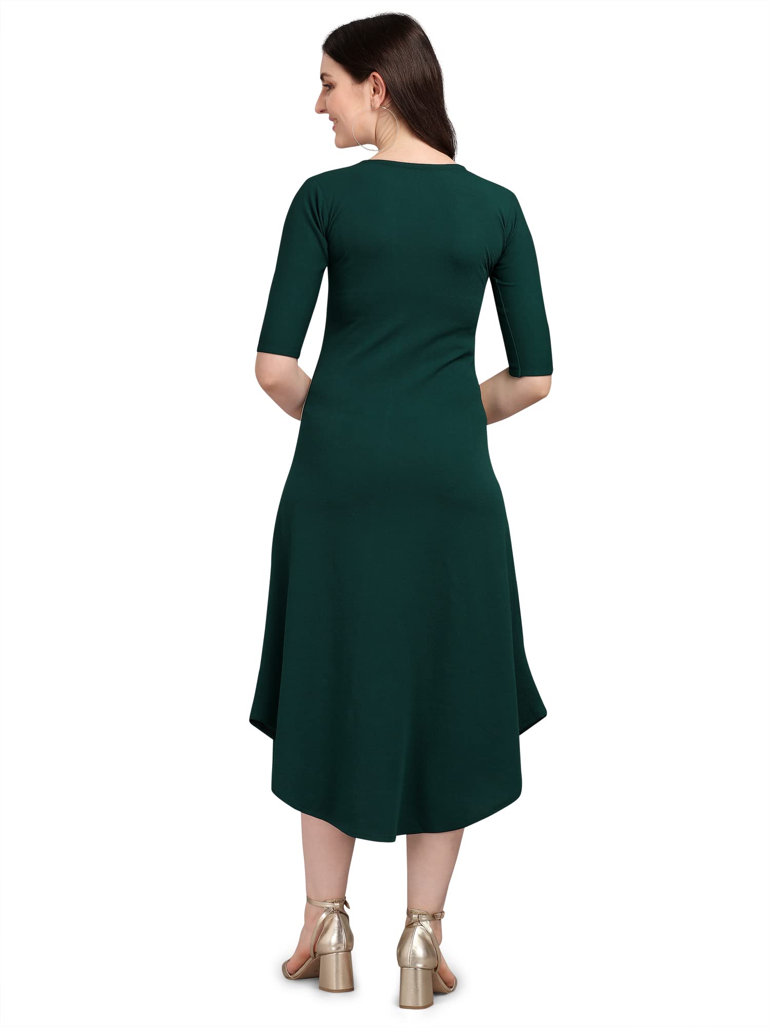 Purvaja Women's Corduroy Empire Waist Maxi Dress (Lucy-529-Lo-Gn-M_Green