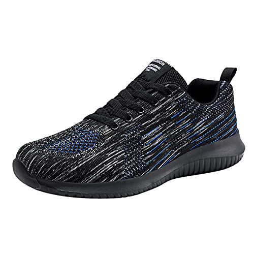 DRAGONHOO Mens Hiking Shoes Golf Shoes Workout Shoes Men Fashion Men Mesh Casual Sport Shoes Lace-Up Breathable Soft Bottom Sneakers Black
