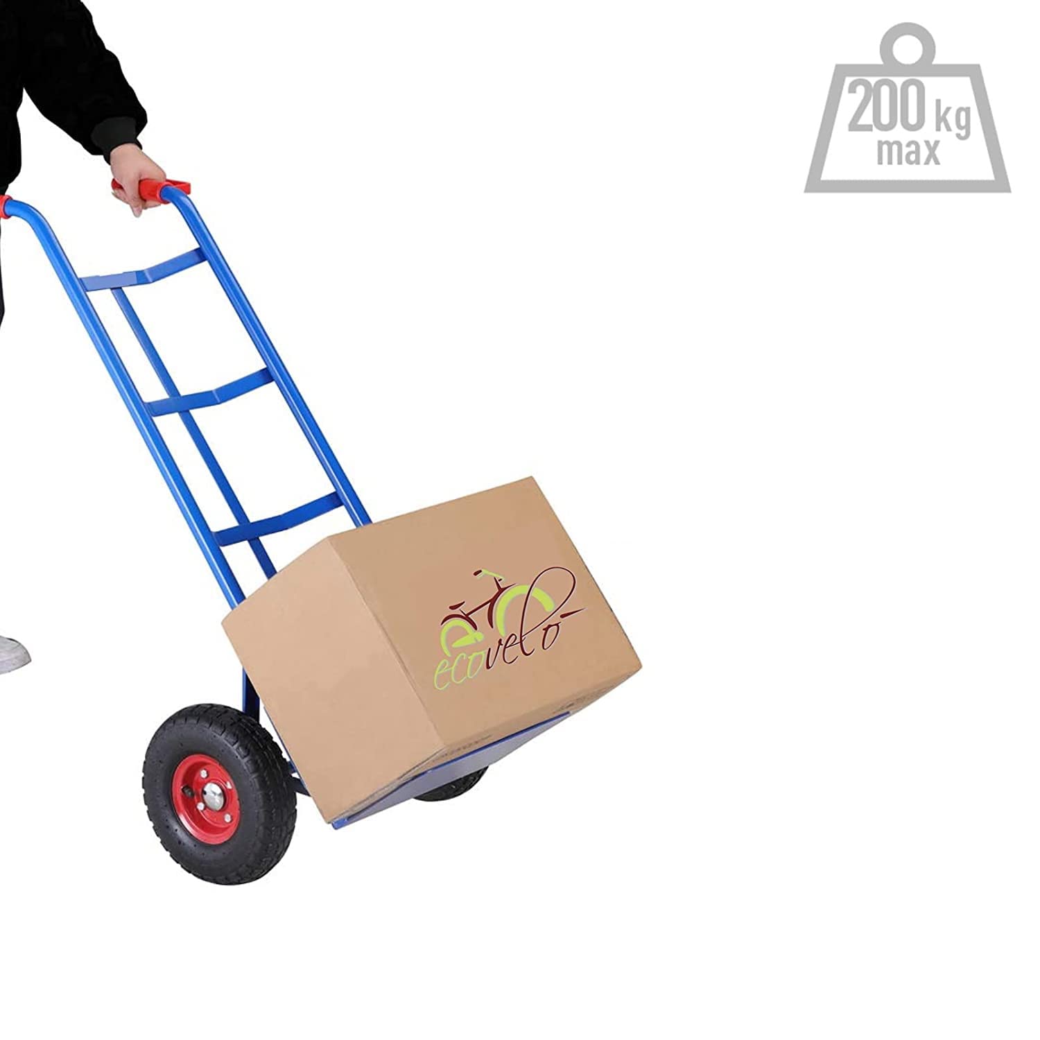 Wózek ręczny bagażnik max 200 kg stalowy z kołami pneumatycznymi | Hand Wózek Bagażnik Bagażnik Bagażnik