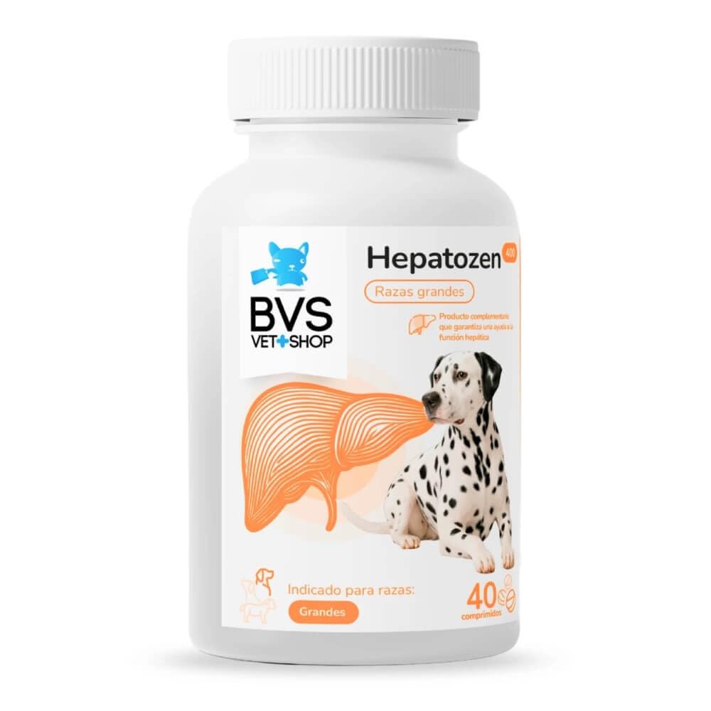 BVS Vet Shop | Hepatozen Plus 40 Comprimidos para Perros y Gatos | Promueve la Salud hepática y la regeneración del hígado de tu Mascota | 400/100 - Razas Grandes