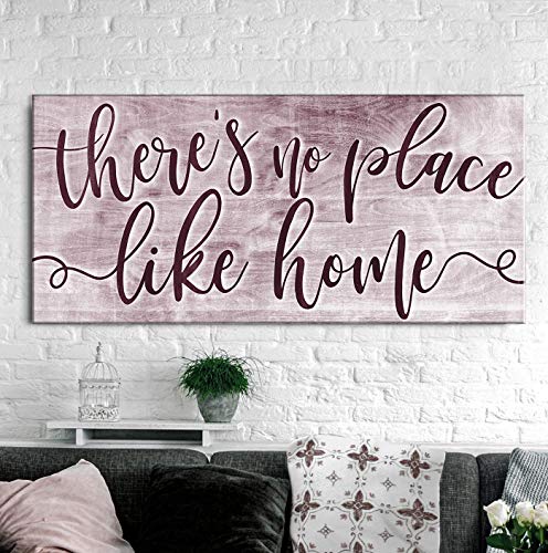 Sense of Art | There's No Place Like Home V2 | Home Wall Decor | House Warming Presents|Home Decor For Living Room|Rustic Home Decoration|Living room decor (Wine Red, 42x19)