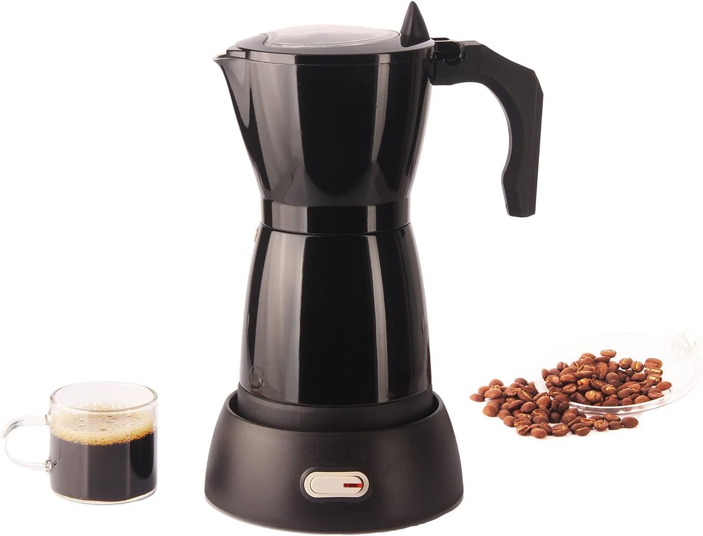 WSADZXC77 Moka Express Espresso Maker, Electric moka pot coffee machine for 6 people automatic moka pot with heat preservation bMocha coffee maker
