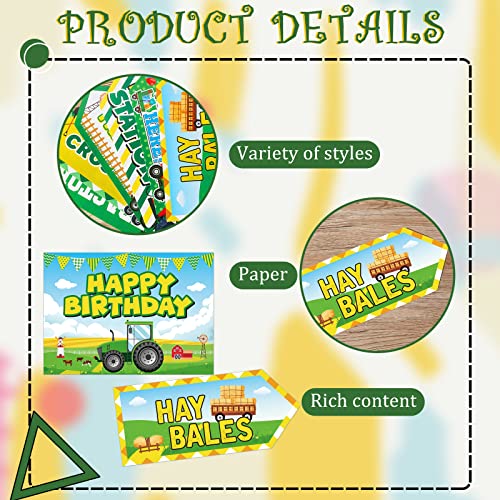 Image of Gueevin 20 Pcs Tractor Party Favors Tractor Birthday Decorations for Truck Themed Birthday Party Backdrop Photo Props Supplies Outdoor Indoor Decor