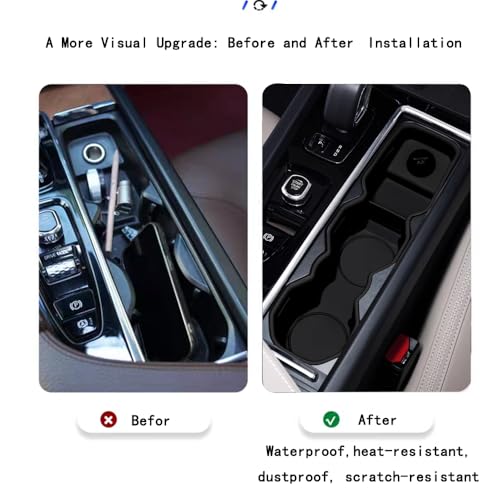 Image of Silicone Material Cup Holder Coaster for Volvo 2026 XC60 Center Console Gear Shift Protector, Automotive Accessories (2026 XC60 Cup Coaster, Black)