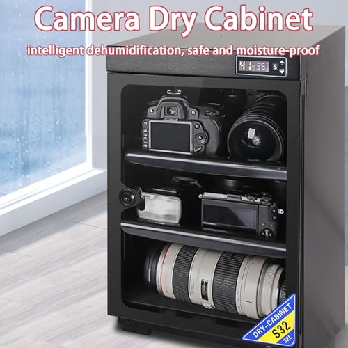 Deumidificatore per archiviazione fotocamera, armadio a secco con controllo digitale con display a LED, scatola a prova di umidità per obiettivo fotocamera e apparecchiature elettroniche