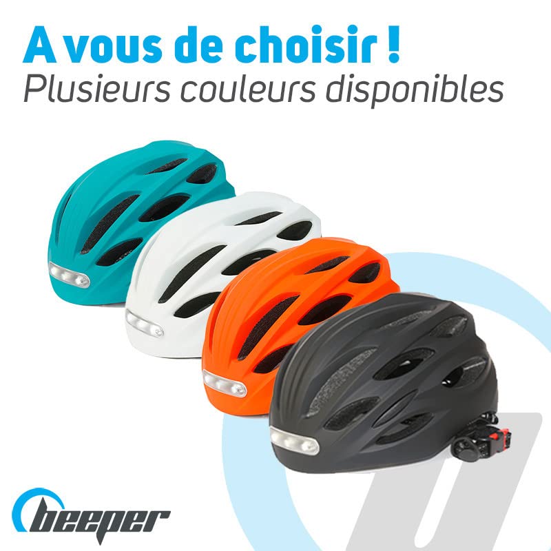 BEEPER - Casco con LED anteriore e posteriore per bicicletta, mountain bike, monopattino elettrico ME134