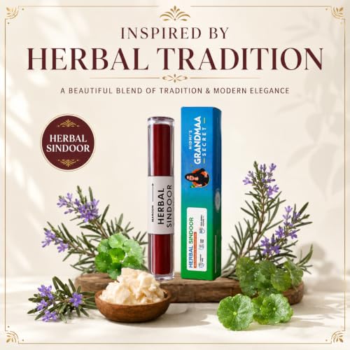 Image of NIDHI'S GRANDMAA SECRET Herbal Sindoor with Rosemary & Curcumin Extracts | Reduces Scalp Itchiness & Irritation | Mercury & Lead-Free | Smudge Proof Dual Liquid Sindoor Red & Maroon | 5mL