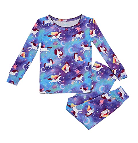 Baby Starters Uni the Unicorn 2-Piece Snug Fit Girls Pajamas (Silky Jersey, Purple Tie-Dye Print)