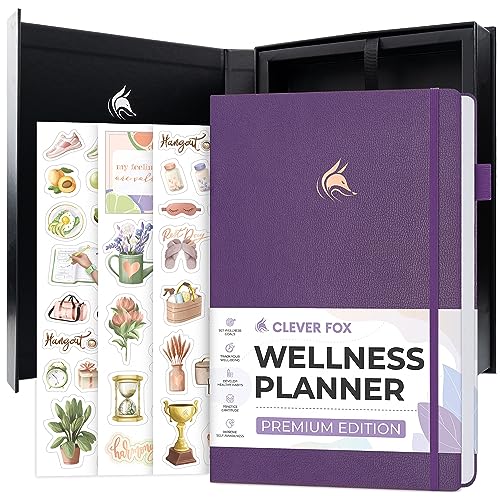 Clever Fox Wellness Planner Premium â€“ Daily Lifestyle Journal to Support Health, Nutrition & Exercise â€“ Healthy Living Journal with Meal, Exercise & Habit Trackers â€“ Lasts 3 Months (Purple)