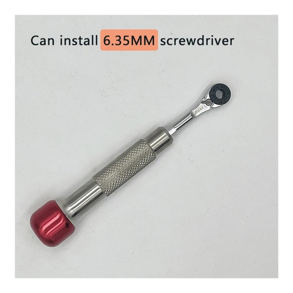 Klucz zapadkowy 1/10.2 cm 1/10.2 cm 6,35 mm uchwyt klucz grzechotkowy śrubokręt sześciokątny klucz dynamometryczny narzędzie śrubokręt (żółty)