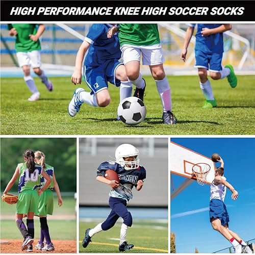 Scrunch Football Socks, Extra Long Padded High Performance Compression Soccer Socks for Men and Youth Boys4