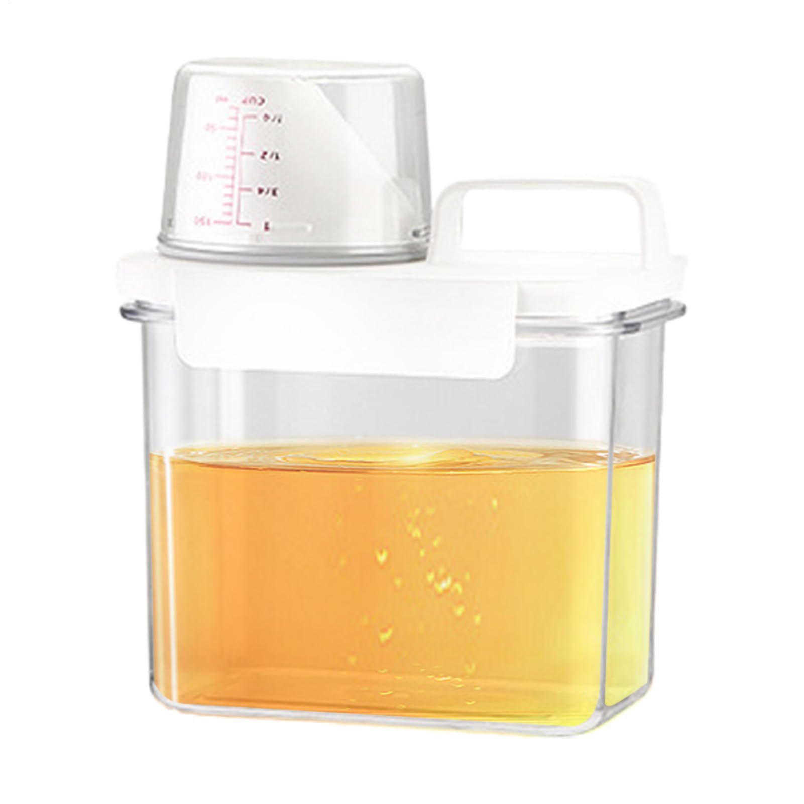 Detergent for Laundry Room - Detergent Bottle, Airtight Spill Proof Container, Transparent Refillable Convenient Measure Cup | Easy Pouring Tidy Storage for Softener Boosters Home Wash Areas