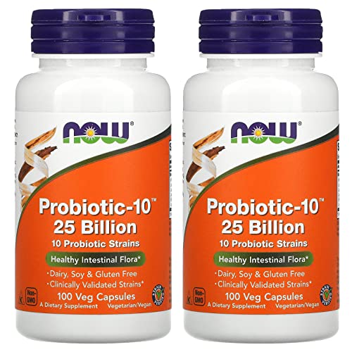 Now Foods Probiotic-10 25 Billion, 100 Count (Pack of 2)