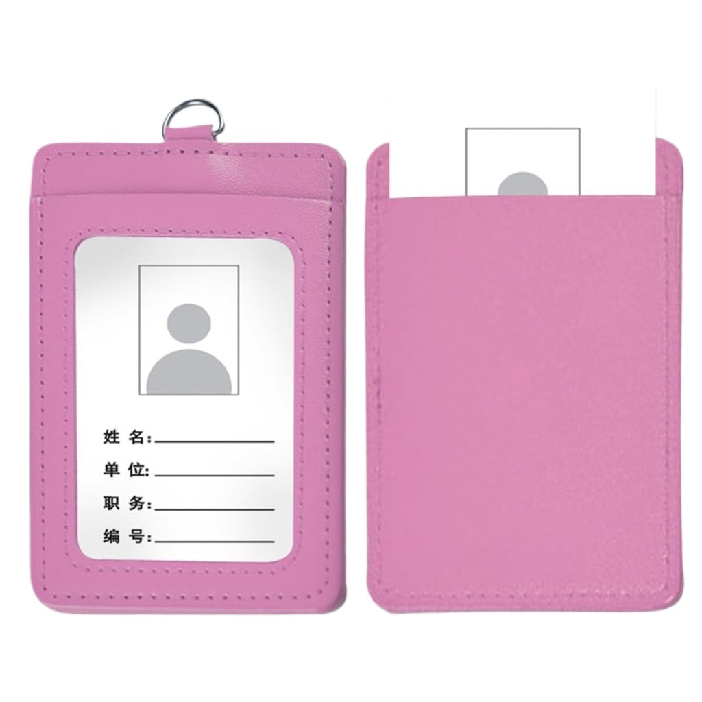 Portable Work Card Storage Case Bus Cards Holder Elegant Solution for Office Meetings and Business (pink)