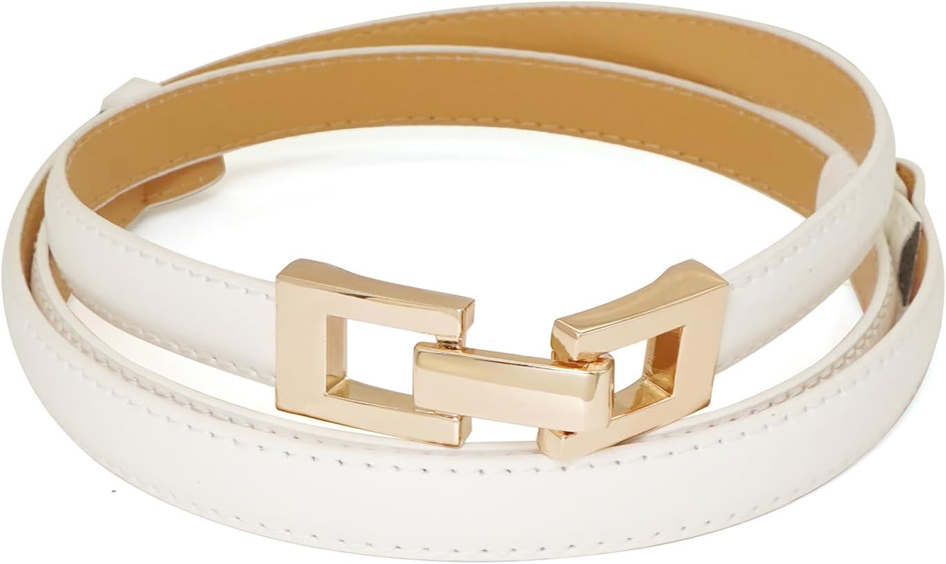 Skinny Belts for Women Thin PU Leather Waist Belt for Dresses