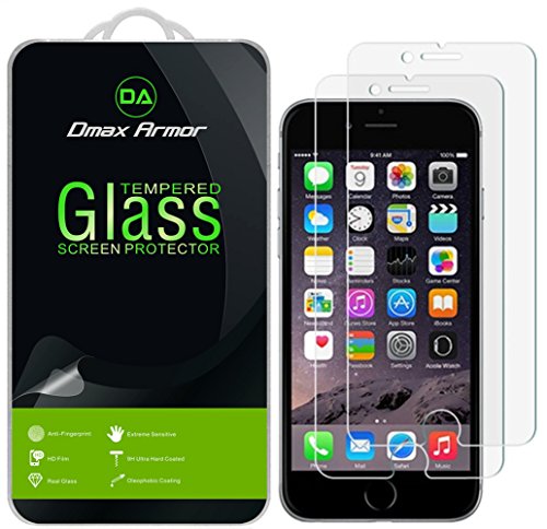 [2-Pack] Dmax Armor for iPhone 8 Plus/iPhone 7 Plus Screen Protector, [Tempered Glass] 9H Hardness, Anti-Scratch, Anti-Fingerprint, Bubble Free, Ultra-Clear