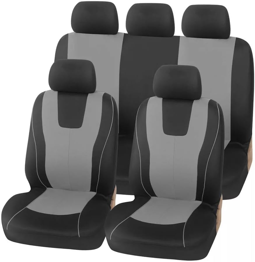 Car Seat Covers Full Set for Renault Duster 2017-2021 Front Rear Car Seat Cover Car Waterproof Non-Slip Seat Protectors Soft Breathable Accessories,B-Grey