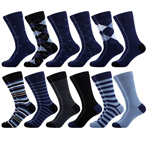 FALARY 6 Paar Crew-Socken Herren & Damen - Atmungsaktive Baumwolle Für Business & Outdoor