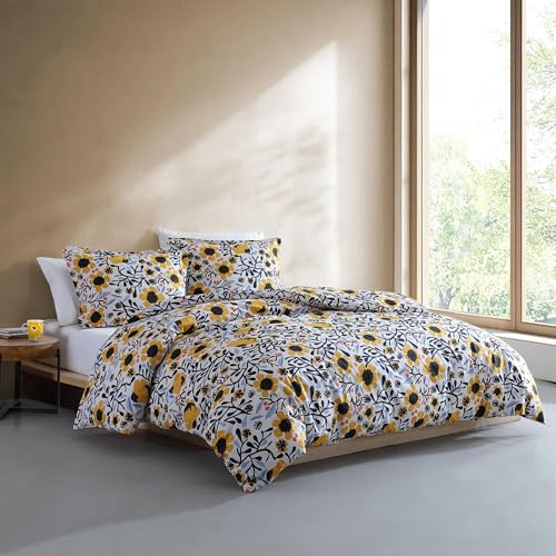 Image of Marimekko - King Duvet Cover Set, Cotton Percale Reversible Bedding with Matching Shams, Floral Home Decor (Mykero Multicolor, King)