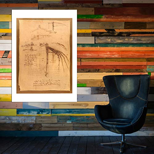 Impression d'art Leonardo Da Vinci Aile Mobile grand format affiche murale mat sans cadre - 6