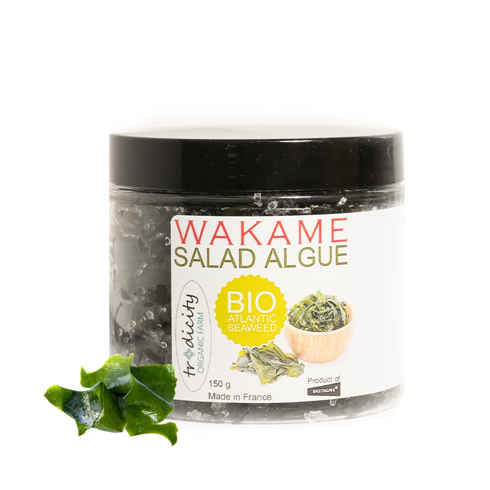 BIO Fresh Atlantic Wakame Seaweed Premium (Sushi, Rice, Salad, Soup, Japanese, Chinese, Korean Food) Natural Appetite Suppresant. Metabolism Booster Weight Loss. Superfood. Vegan. Gluten-Free - 150 g