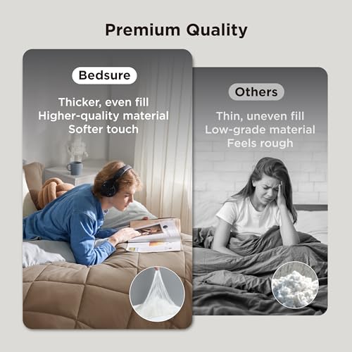 Image of Bedsure King Size Comforter Set - 7 Pieces Reversible Brown Bedding, King Size Bed Set for All Seasons, Bed in a Bag with Down Alternative Comforter, Sheets, Pillowcases & Shams