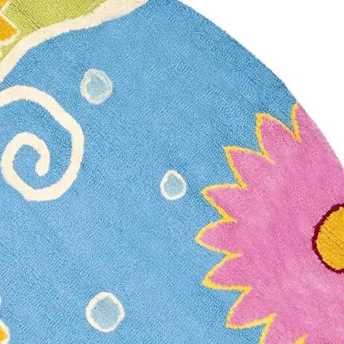 Image of Sifa Carpet Round Handmade Mid-Century Modern Abstract Premium Wool Entryway Foyer Living Room, Bedroom Kitchen Area Rug, Weight -21 Pund, Size-6x6 Feet (72x72 Inch Round)
