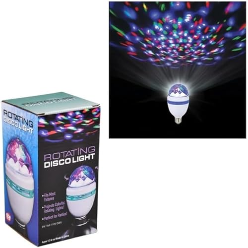 The Dreidel Company Bombilla de discoteca giratoria, fiesta de discoteca giratoria LED para decoración de fiestas del hogar y escuela, reuniones y