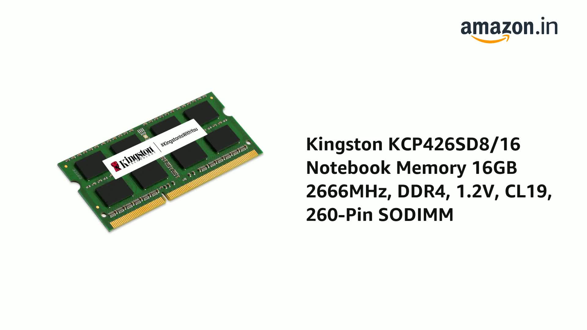 Amazon.in: Buy Kingston KCP426SD8/16 Notebook Memory 16GB