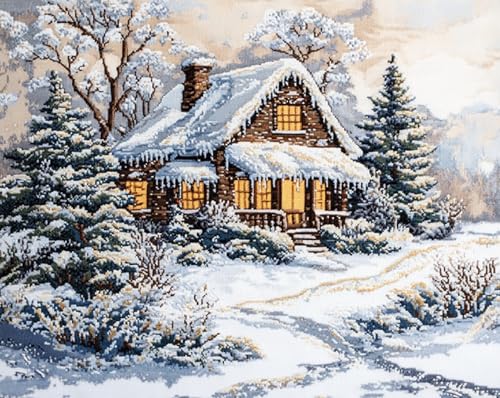 Punto de cruz navideño de 16x20in para decorar el salón en las fiestas de invierno