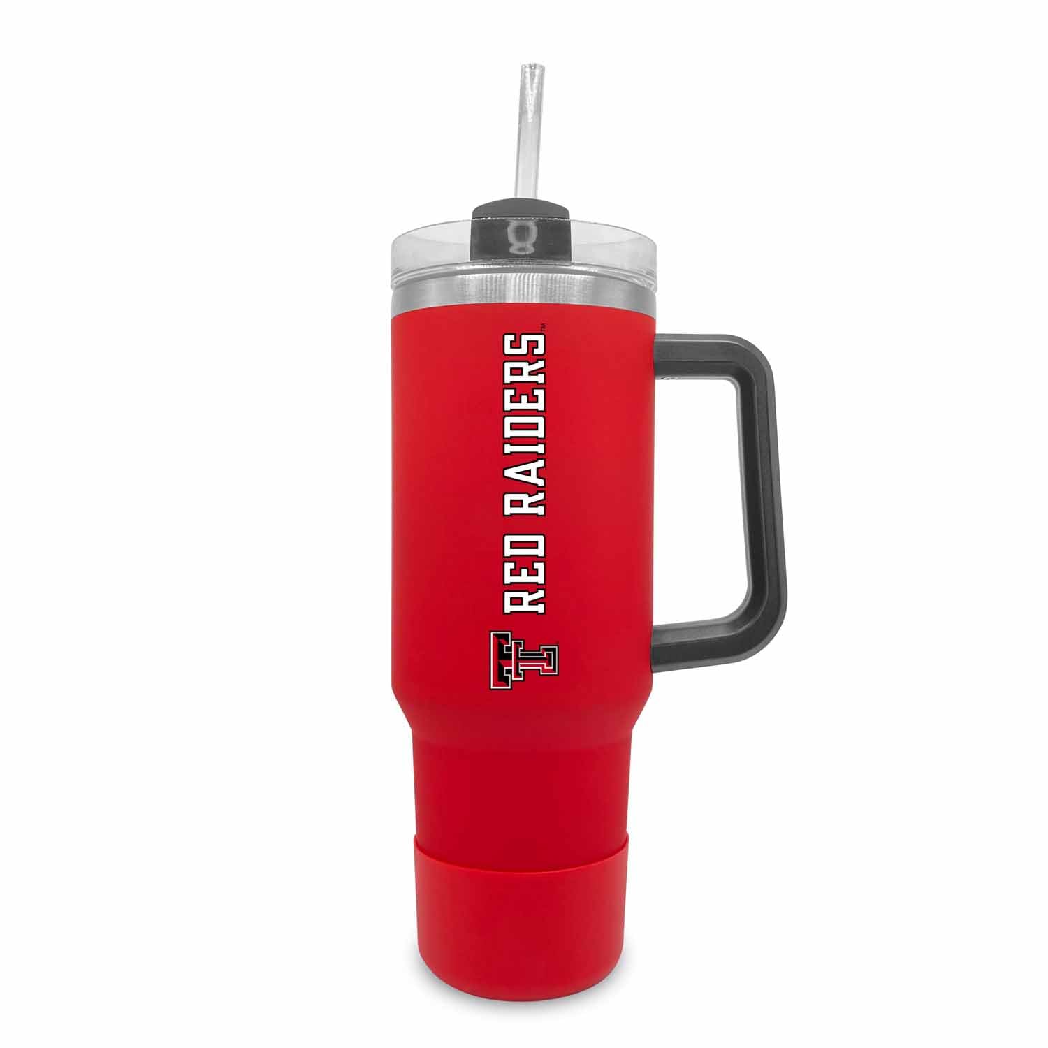 Campus Colors College & University 40 oz Travel Tumbler With Handle - Dual Option Lid With Straw - Vacuum Insulated Stainless