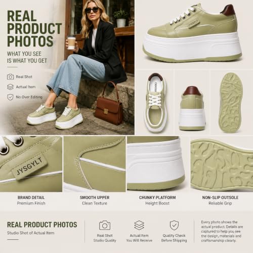 Image of Platform Sneakers for Women Chunky Casual Lace Up Comfort Shoes