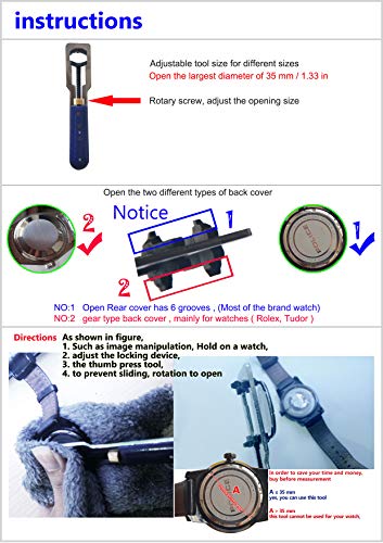 carrycarrie Watch case After Tools, Hardened Double-Sided Teeth, Adjustable Plate Hand and Adjustable Workbench, Suitable for Small and Medium-Sized Watches, Simple Operation Without Instructions