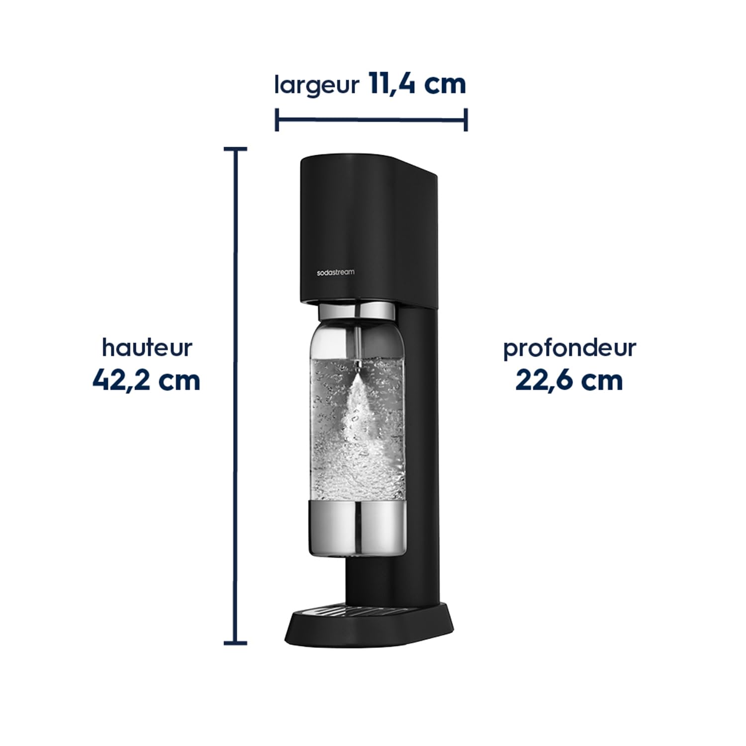 Sodastream Ensō – Machine à eau pétillante avec système CO₂ Quick Connect, cylindre de gaz 60L, 3 bouteilles 1L sans BPA et chiffon de nettoyage inclus, noire