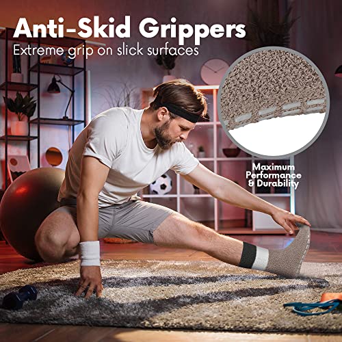 Debra Weitzner Fuzzy Socks for Womens and Men Non-Slip Plush Slipper Socks Microfiber Soft With Grippers 3 Pairs3