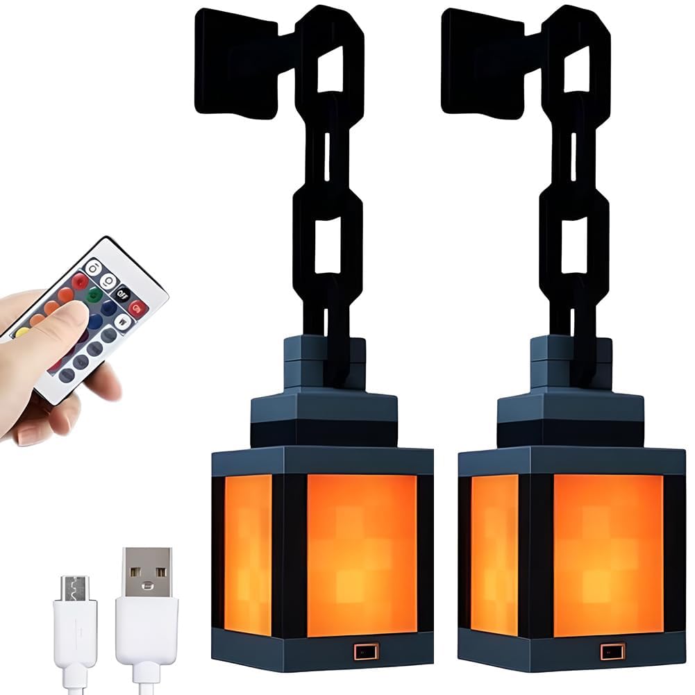 Luz Nocturna Pixelada En 3d, Luz Ambiental Led Recargable Por Usb De 16 Colores Con Mando A Distancia, Para Decorar Habitaciones Y Salas De Juegos B