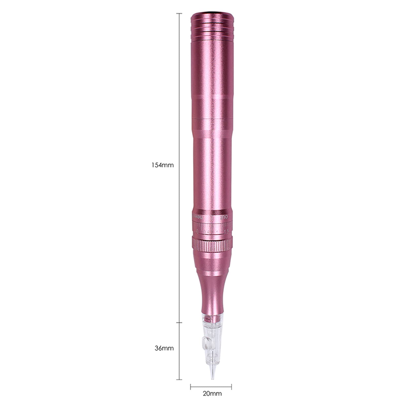 Kit per tatuaggio professionale ricaricabile per macchina per trucco permanente senza fili con 10 aghi per cartucce per tatuaggio 1P per sopracciglia/eyeliner/labbra (Rosa+10pezzi 1P Aghi)